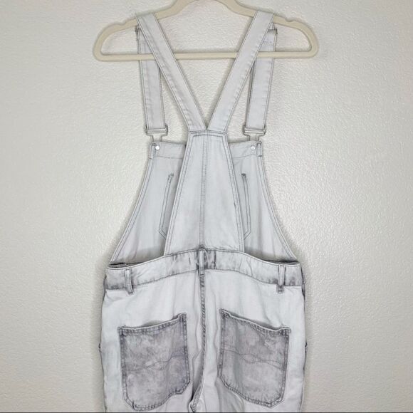 Zara Basic Bleach Distressed Cargo Style Jeans Overalls - Picture 11 of 15